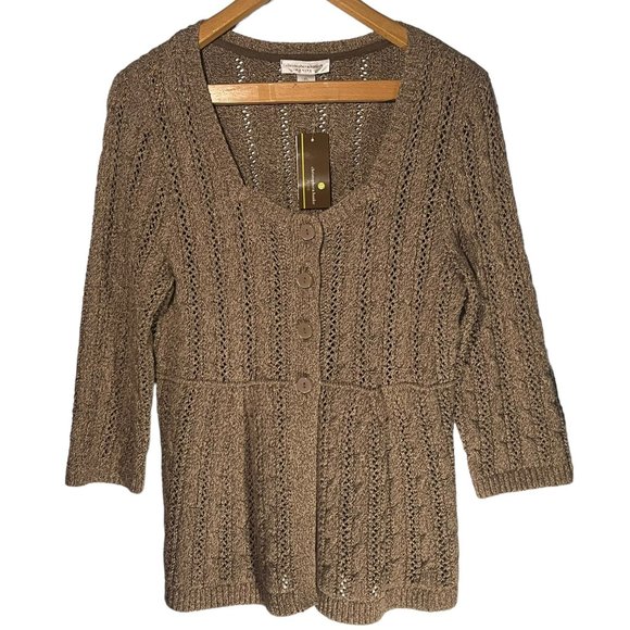 Christopher & Banks Sweaters - Christopher & Banks Women's Cardigan Button Down 100% Cotton Size PL NWT